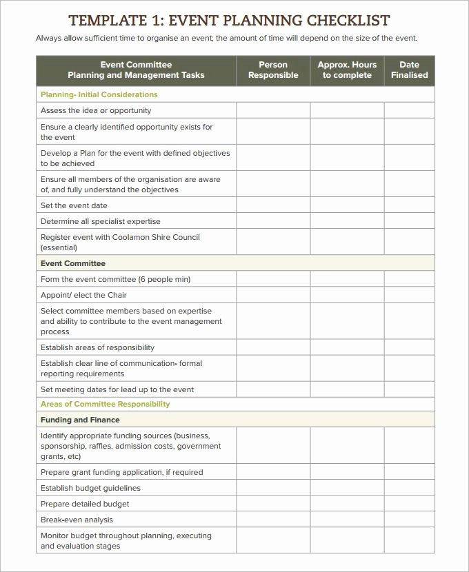 Wedding Planner Template Word Unique Free event Planning Checklist Template Cmnhintp