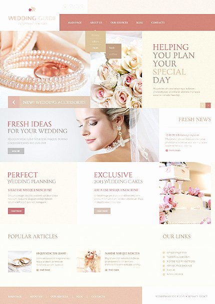 Wedding Planner Website Template Beautiful Wedding Guide Joomla Template