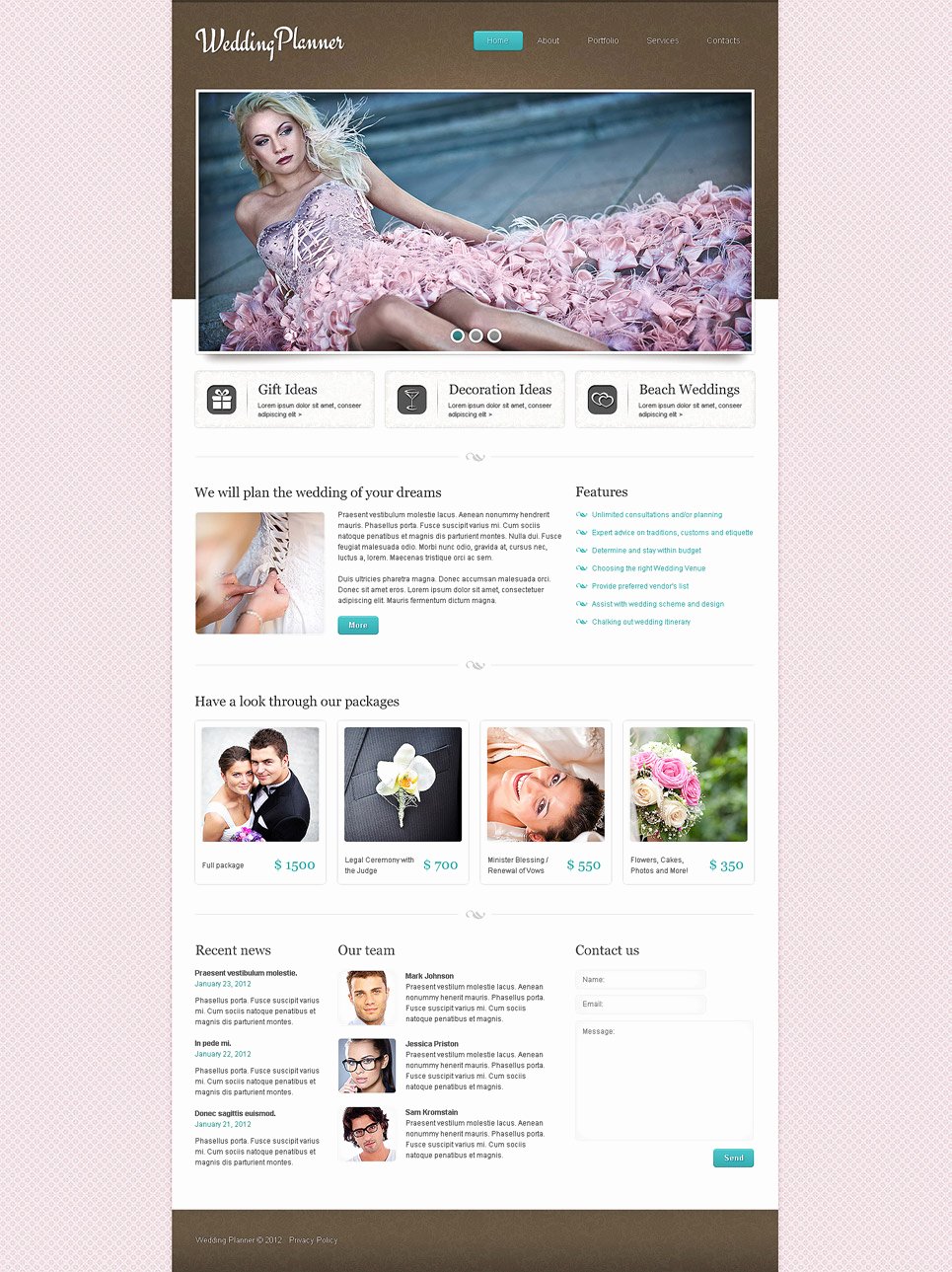 Wedding Planner Website Template Elegant Wedding Planner Responsive Website Template