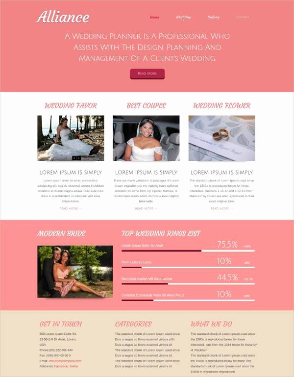 Wedding Planner Website Template Fresh 37 Free Wedding Website themes &amp; Templates