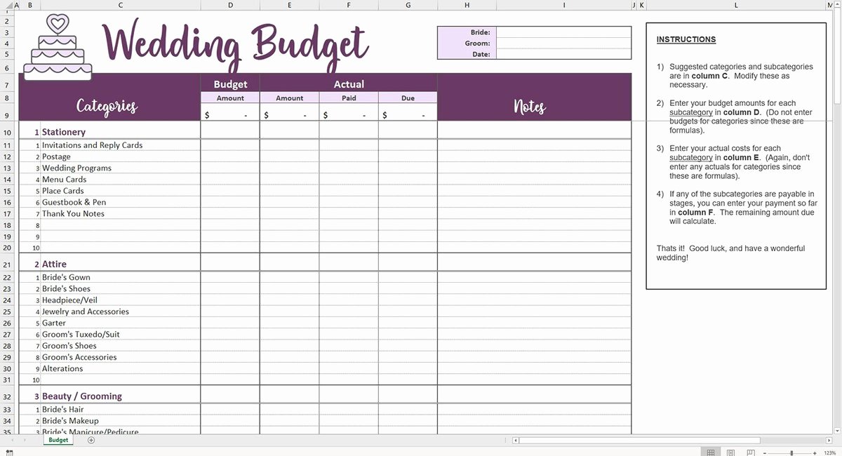 Wedding Planning Budget Template Awesome Easy Wedding Bud Excel Template – Savvy Spreadsheets