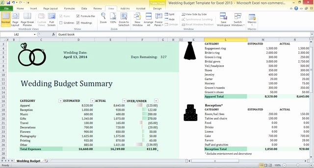 Wedding Planning Budget Template Beautiful Wedding Bud Template for Excel 2013