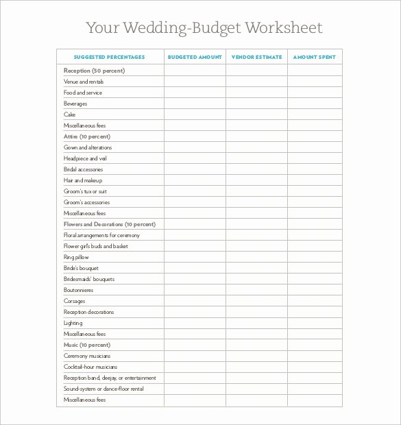 Wedding Planning Budget Template Elegant Wedding Bud Template 16 Free Word Excel Pdf