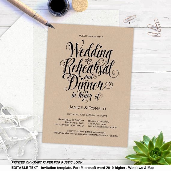 Wedding Rehearsal Dinner Invitation Template Awesome Printable Rehearsal Dinner Rustic Invitation Templates