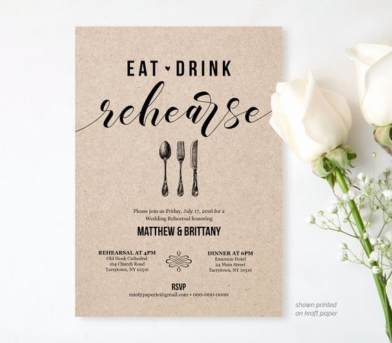 Wedding Rehearsal Dinner Invitation Template Elegant Rehearsal Dinner Invitation Template Printable Rustic Wedding