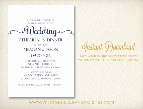 Wedding Rehearsal Dinner Invitation Template Inspirational Diy Printable Wedding Rehearsal Dinner by Vintagebellsandco