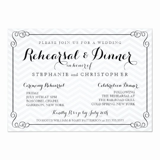 Wedding Rehearsal Dinner Invitation Template Lovely Chic Chevron Wedding Rehearsal &amp; Dinner Invitation