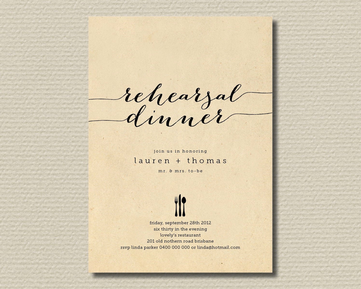 Wedding Rehearsal Dinner Invitation Template New Printable Wedding Rehearsal Dinner Invitation by