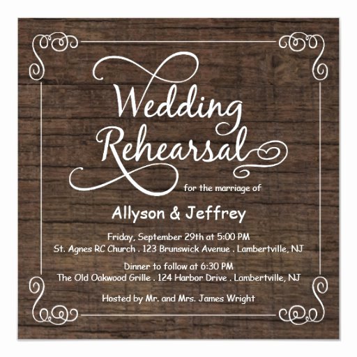 Wedding Rehearsal Dinner Invitations Template Elegant Rustic Wood Wedding Rehearsal Dinner Invitations