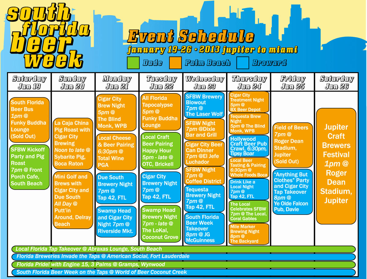 Wedding Schedule Of events Template Beautiful south Florida Beer Week January 2013
