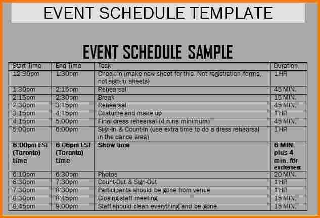 Wedding Schedule Of events Template Best Of Schedule Of events Template
