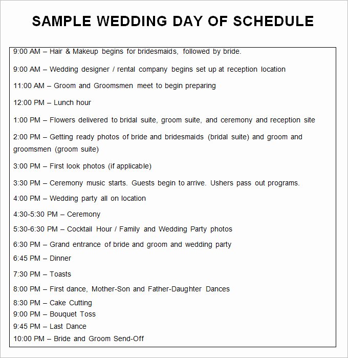 Wedding Schedule Of events Template Fresh 30 Wedding Schedule Templates &amp; Samples Doc Pdf Psd