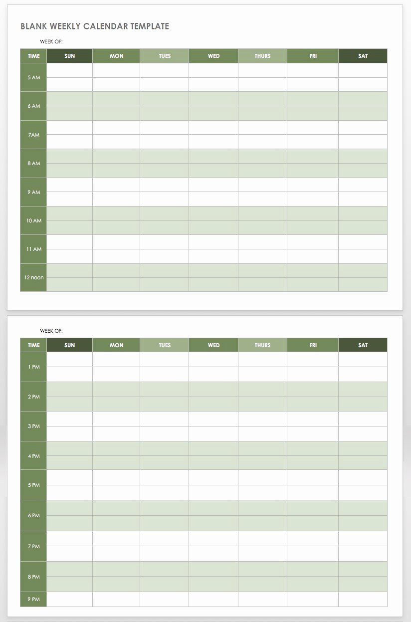 Week Day Schedule Template Awesome 15 Free Weekly Calendar Templates