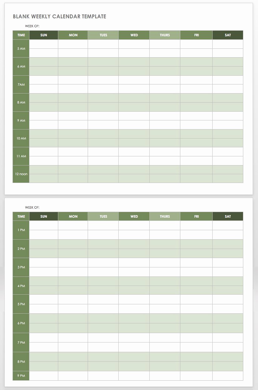 Week Day Schedule Template Awesome 15 Free Weekly Calendar Templates