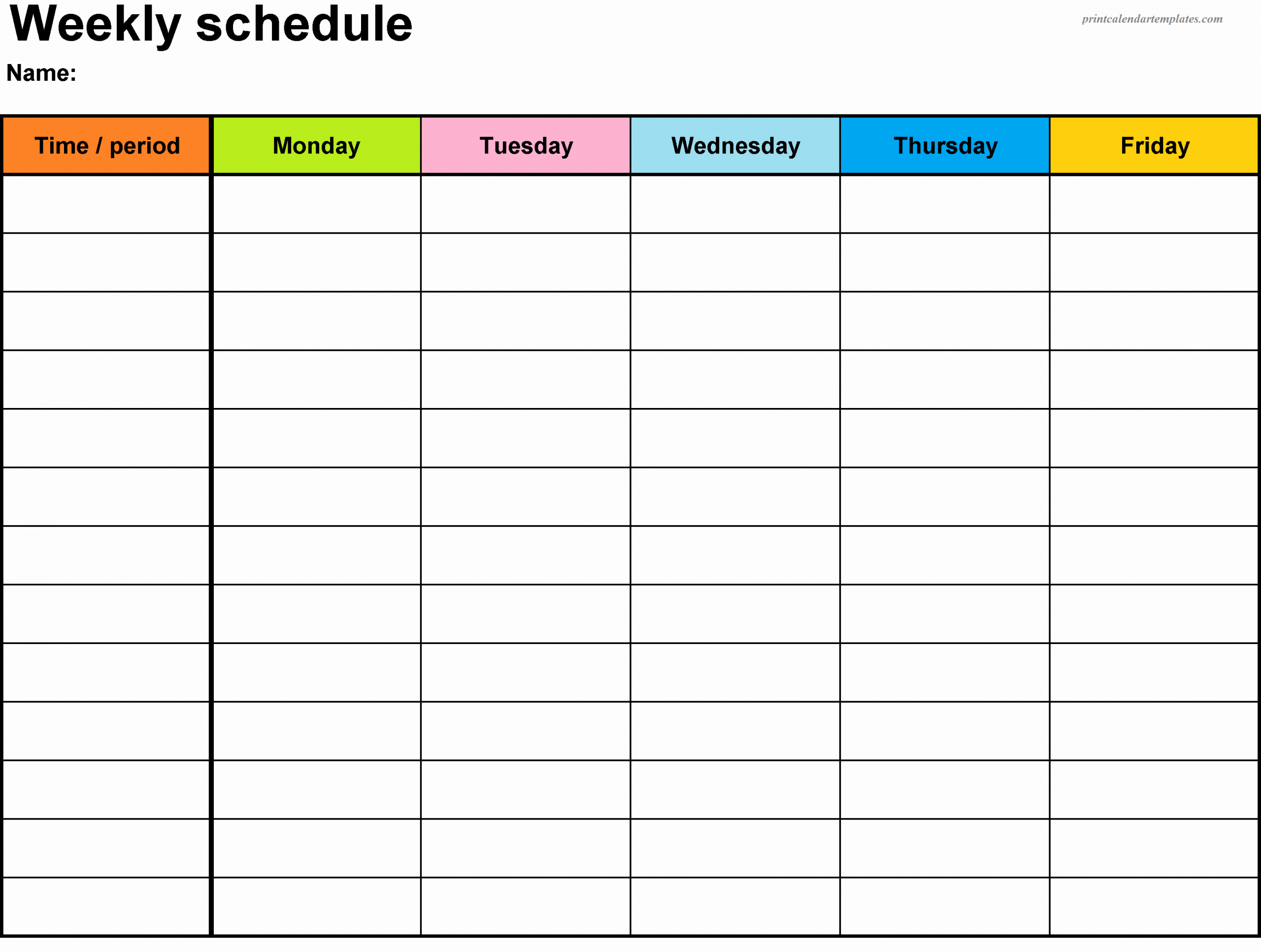 Week Day Schedule Template Beautiful Free Printable Weekly Planner 2018 Templetes