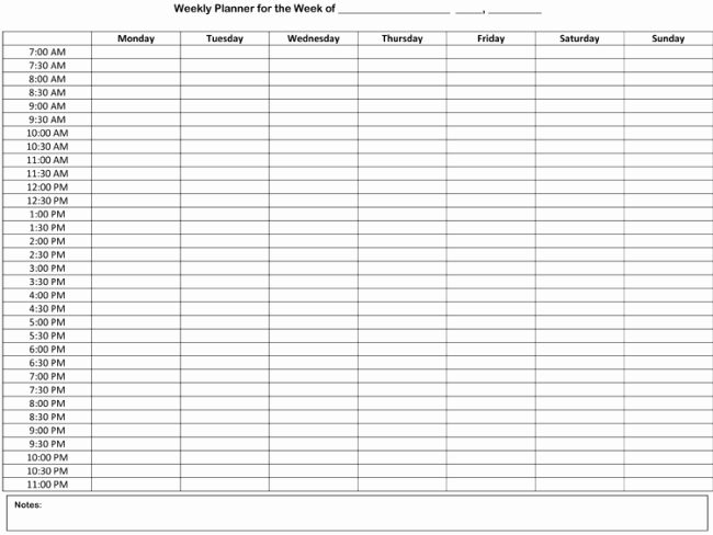 Week Day Schedule Template Fresh Free 5 Daily Weekly Hourly Schedule Template Printable