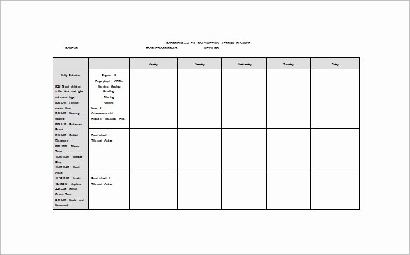 Week Lesson Plan Template Best Of Weekly Lesson Plan Template 10 Free Word Excel Pdf
