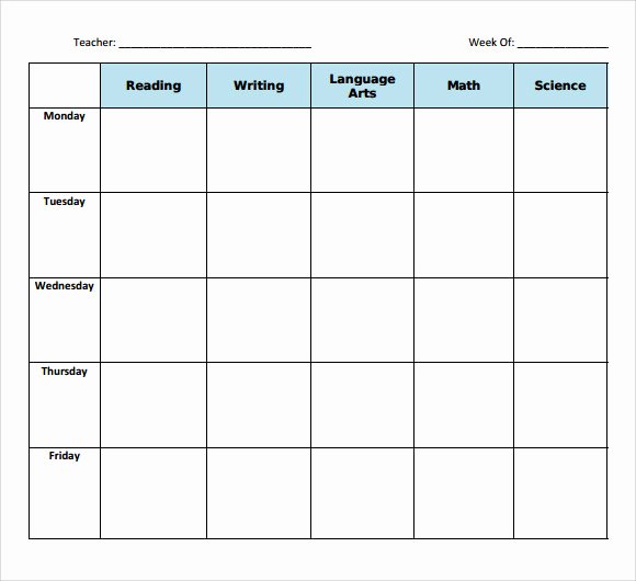 Week Lesson Plan Template New 11 Sample Blank Lesson Plans