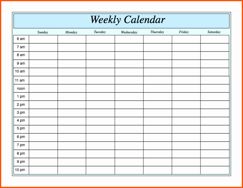 Week Schedule Template Excel Inspirational Weekly Schedule Template