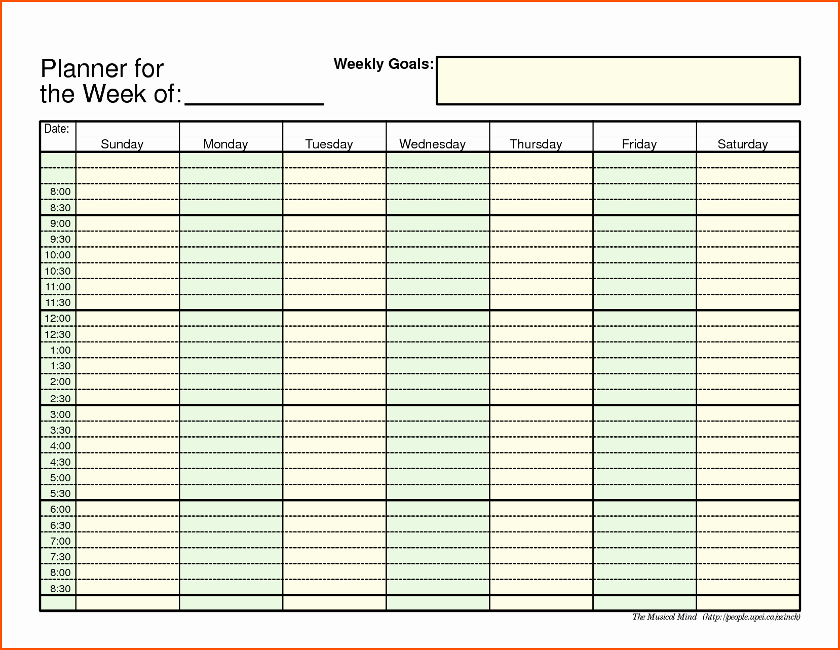 Week Schedule Template Excel New Weekly Schedule Template Pdf