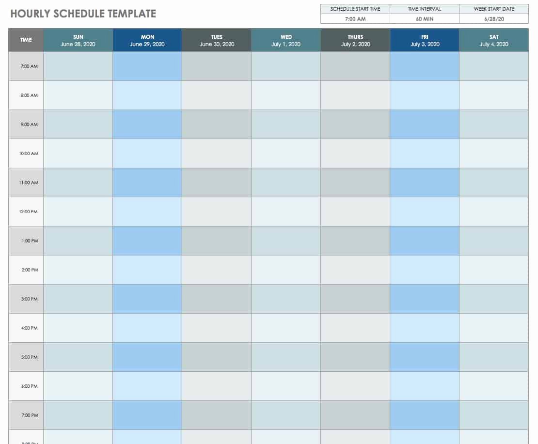 Week Time Schedule Template Inspirational Free Printable Daily Calendar Templates