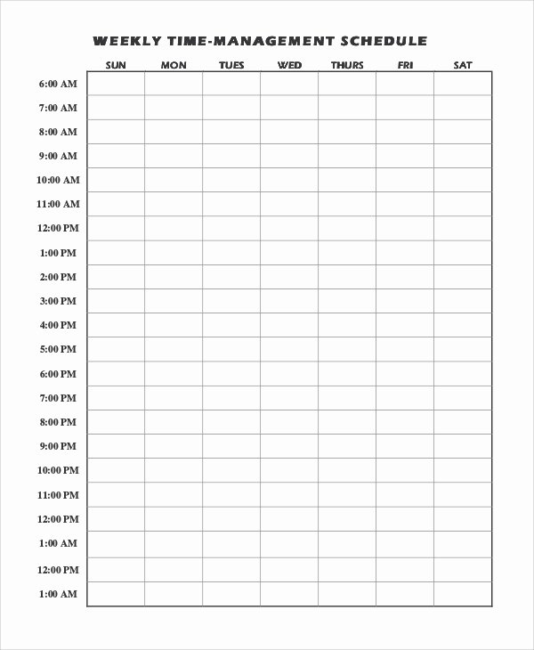 Week Time Schedule Template Inspirational Sample Time Management 7 Documents In Word Pdf