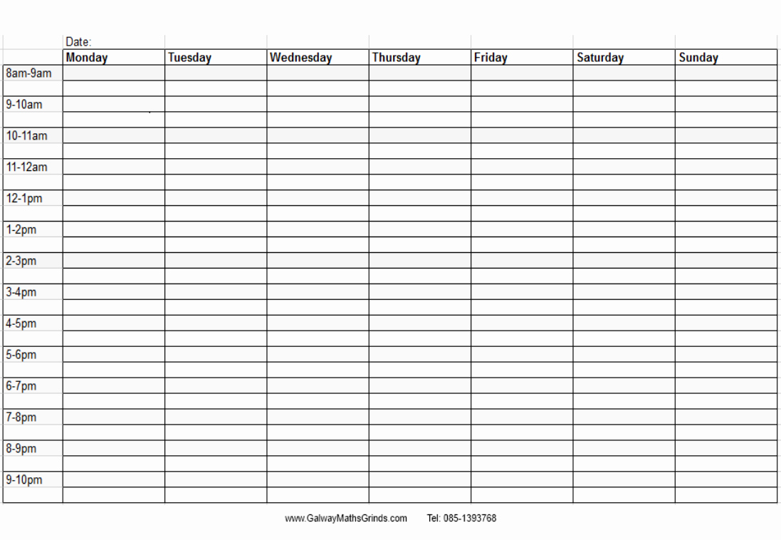 Week Time Schedule Template Lovely Time Table Templates