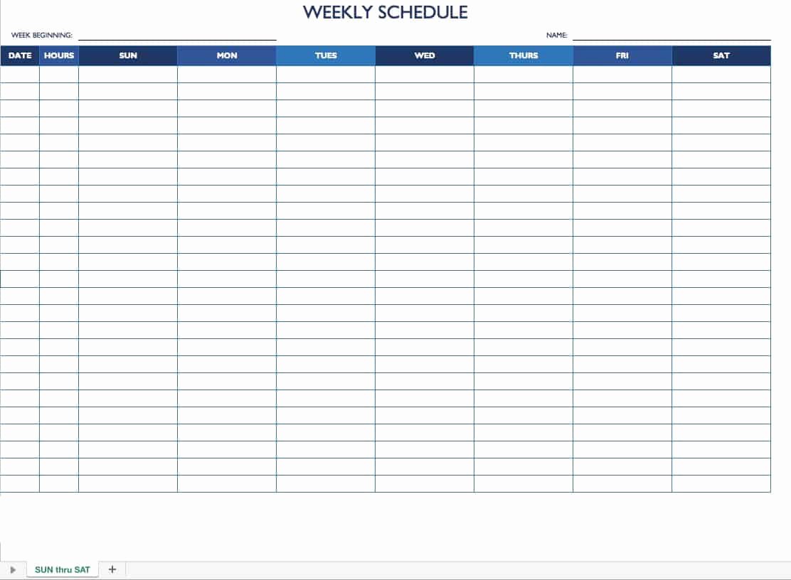 Week Work Schedule Template Beautiful Free Work Schedule Templates for Word and Excel