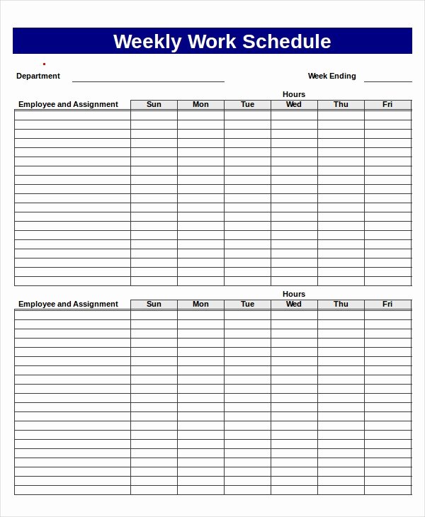 Week Work Schedule Template Fresh Excel Schedule Template 11 Free Pdf Word Download