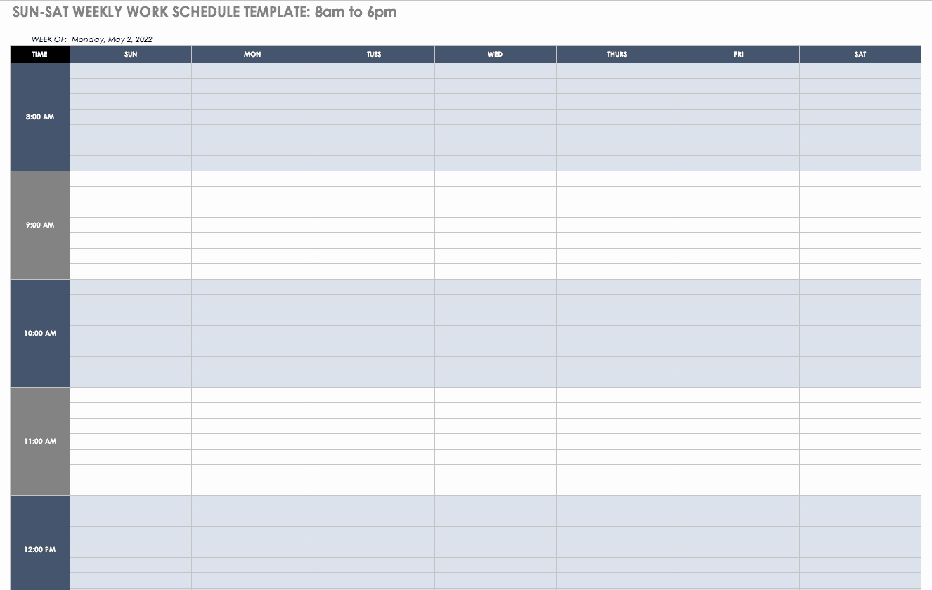 Week Work Schedule Template Lovely Free Work Schedule Templates for Word and Excel Smartsheet