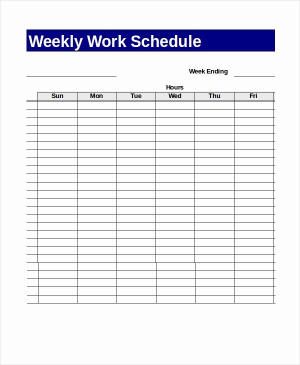 Week Work Schedule Template Luxury 13 Sample Excel Schedule Templates Free Example