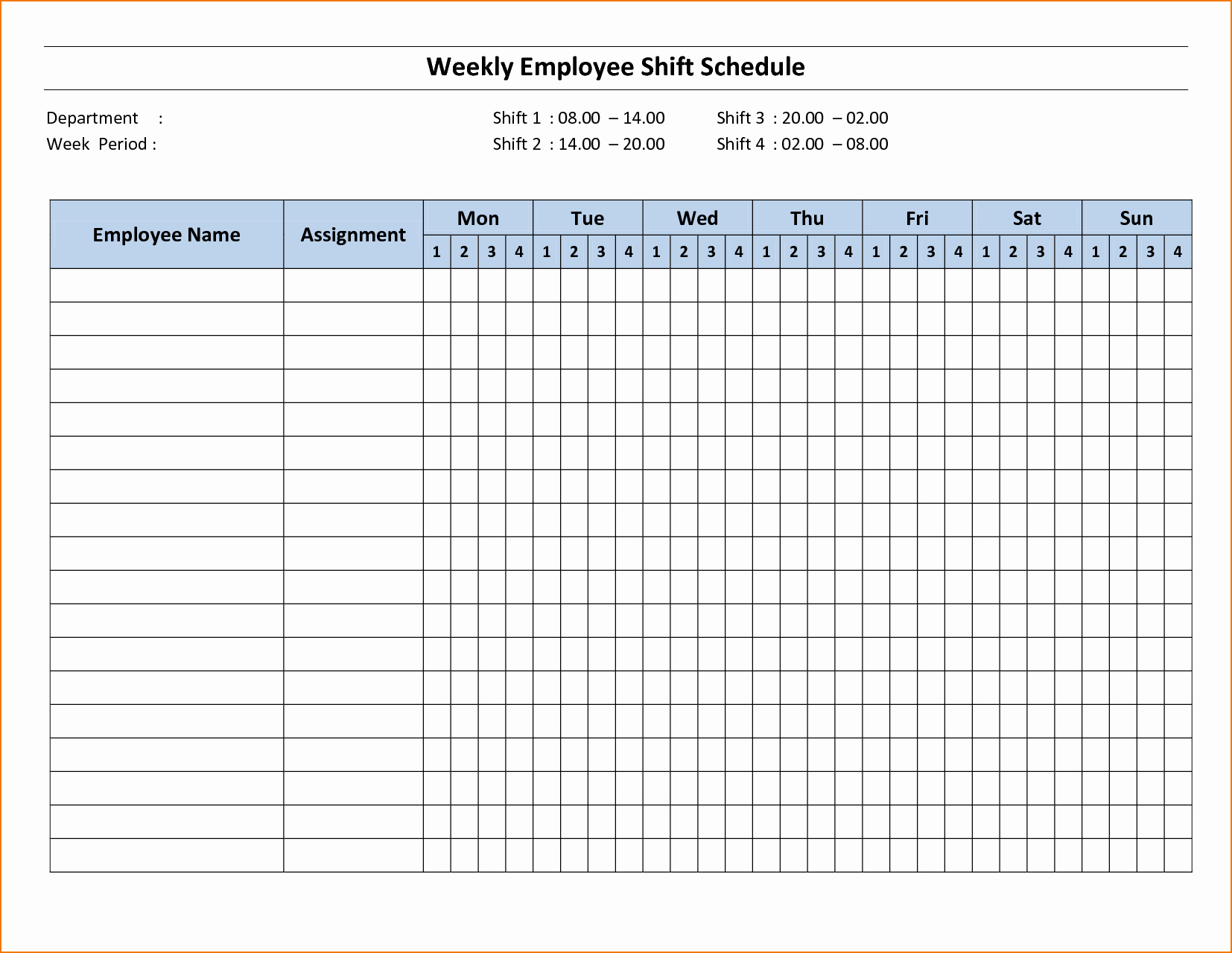 Week Work Schedule Template Unique 3 Week Schedule Template