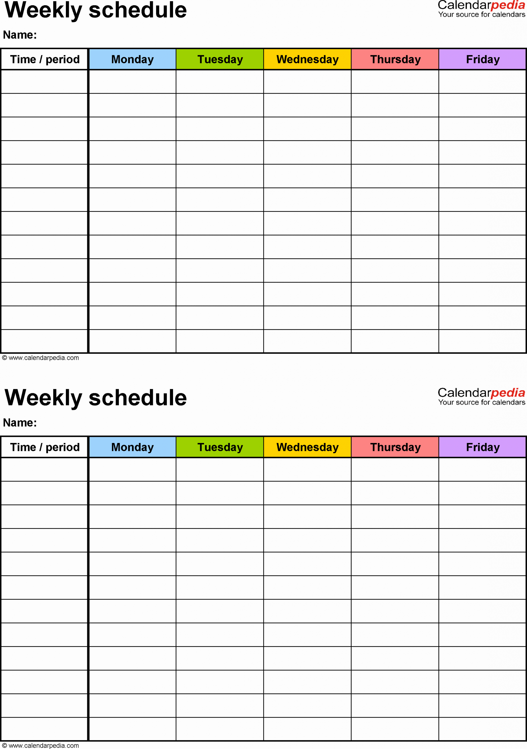 Weekly College Schedule Template Awesome Weekly Schedule Template for Pdf Version 3 2 Schedules On