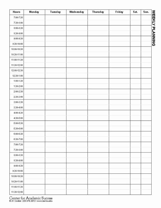 Weekly College Schedule Template Elegant College Printouts Google Search
