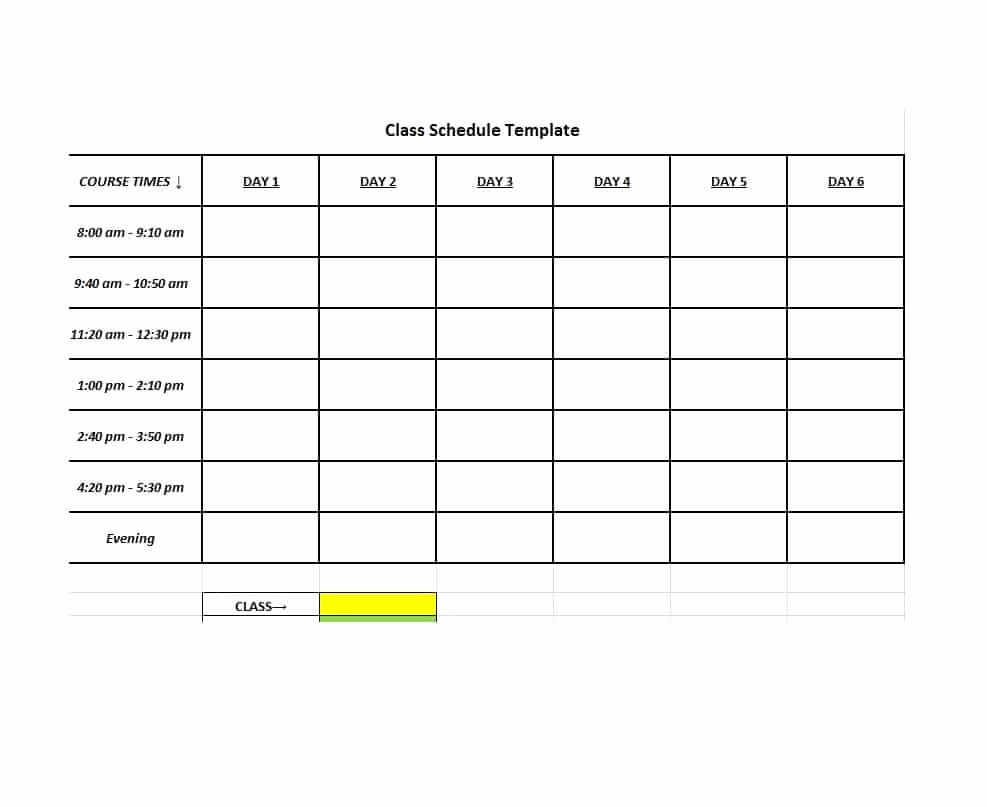 Weekly College Schedule Template Lovely 36 College Class Schedule Templates [weekly Daily Monthly]