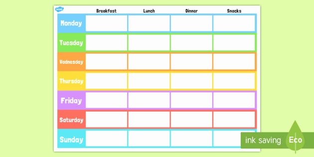 t c 6819 weekly meal planner template