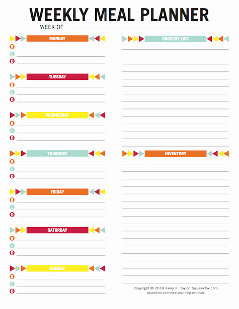 Weekly Food Planner Template Awesome Your Meal Planning Template 3 Meal Planners 1 for Kids