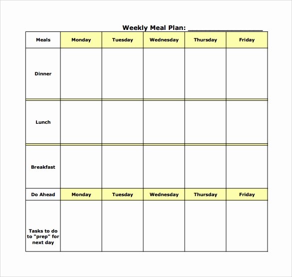 Weekly Food Planner Template Inspirational Free 17 Meal Planning Templates In Pdf Excel