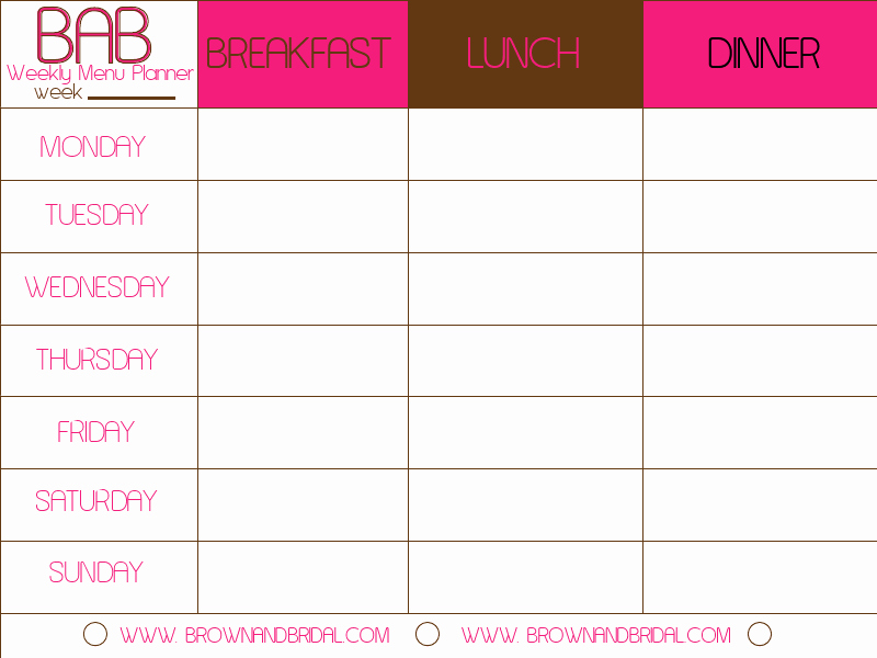 Weekly Food Planner Template Inspirational Weekly Menu Template