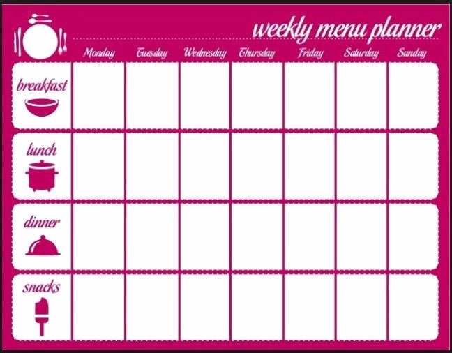 Weekly Food Planner Template Lovely 50 Best Images About Calendar Template On Pinterest