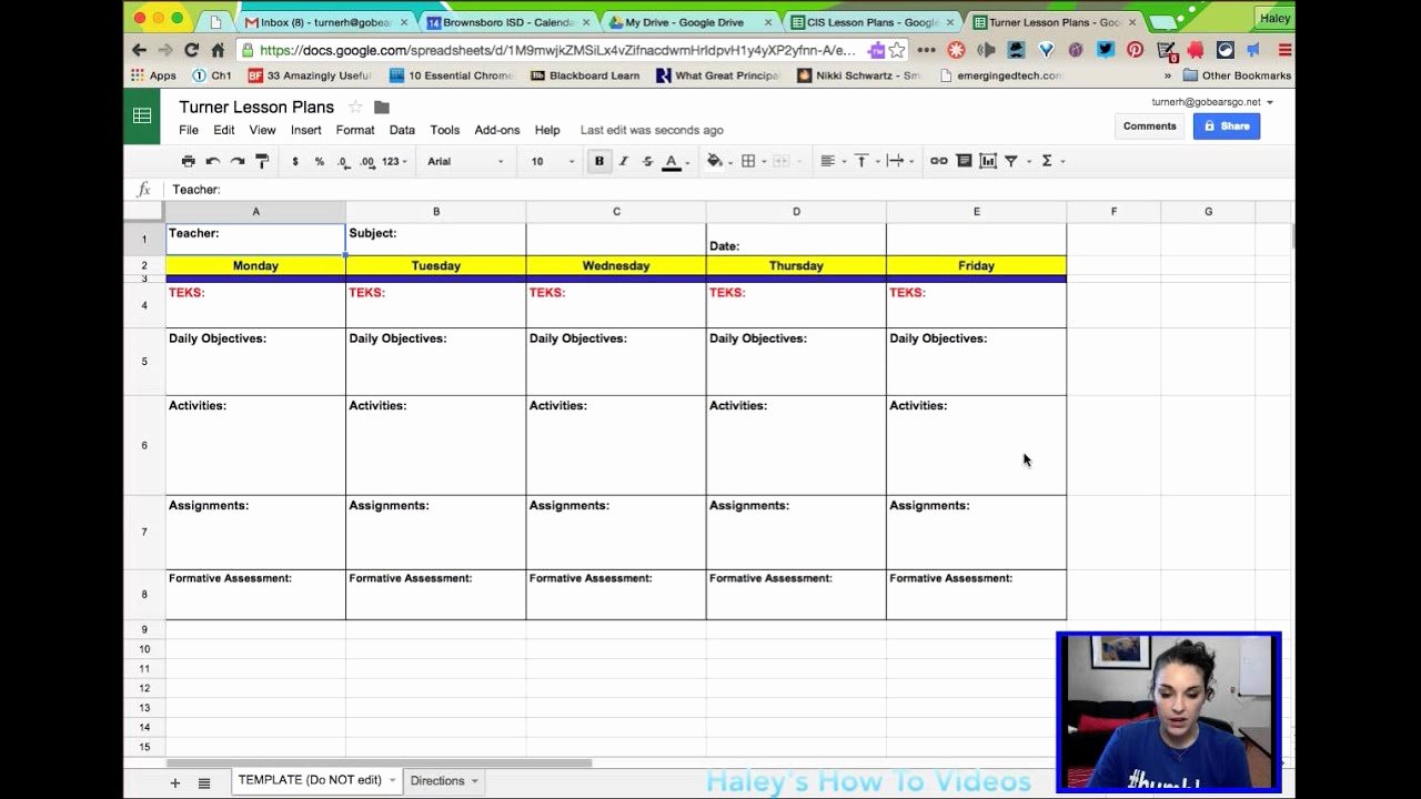 Weekly Lesson Plan Template Doc Awesome Creating Lesson Plans From A Template In Google Sheets