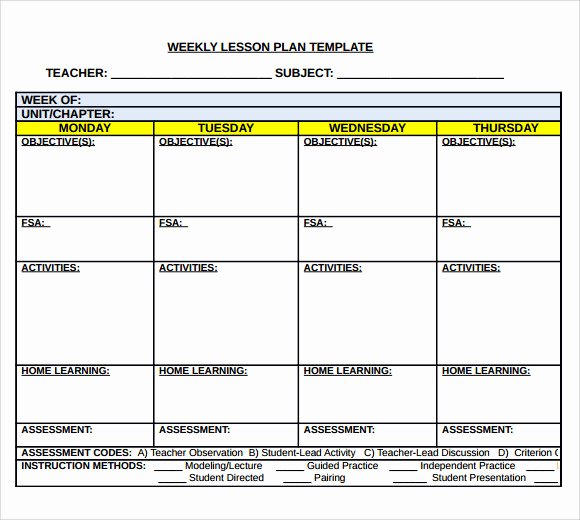 Weekly Lesson Plan Template Doc Best Of Sample Middle School Lesson Plan Template 7 Free