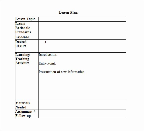 Weekly Lesson Plan Template Doc Inspirational Free 8 Sample Lesson Plans In Pdf