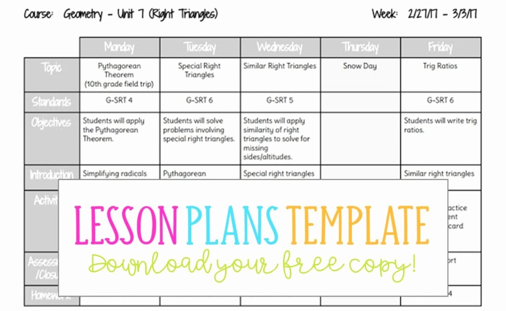 Weekly Lesson Plan Template Doc Unique Lesson Plans Template Busy Miss Beebe