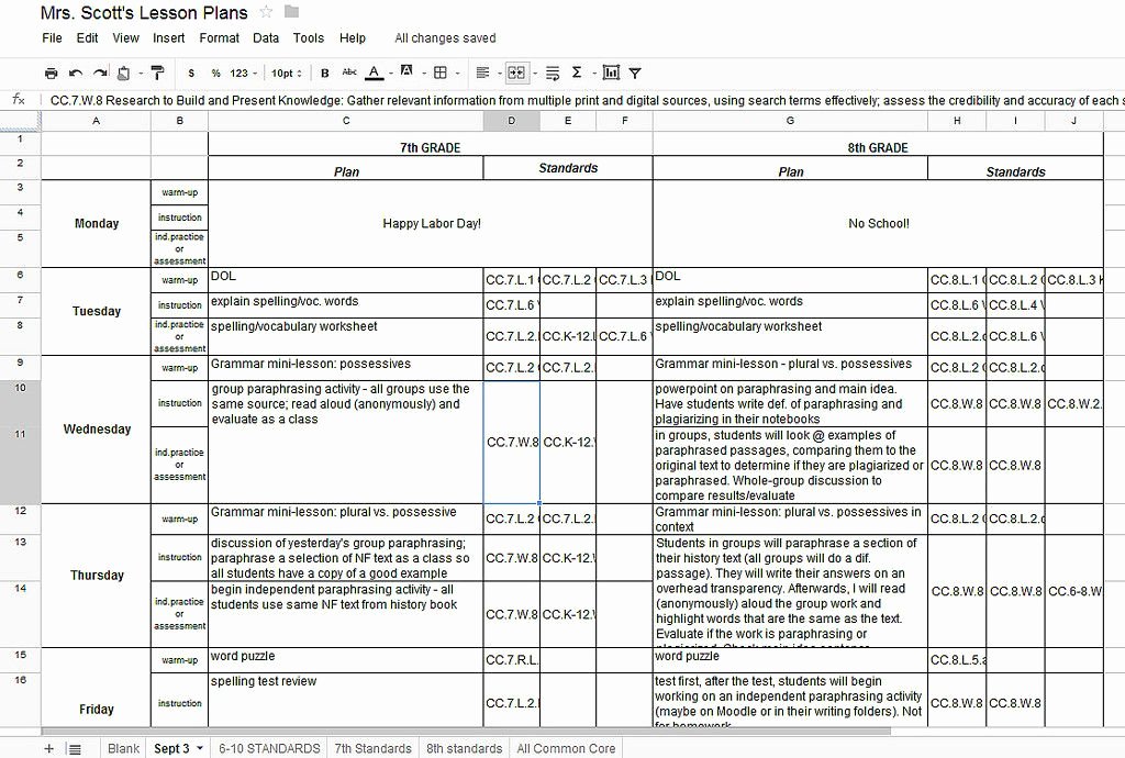 Weekly Lesson Plan Template Doc Unique Using Google Docs for Lesson Plans and Labeling the Mon