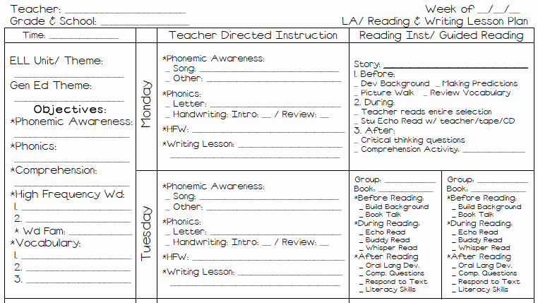 Weekly Lesson Plan Template Elementary Best Of A Teacher S Plan M S Kinder Plans