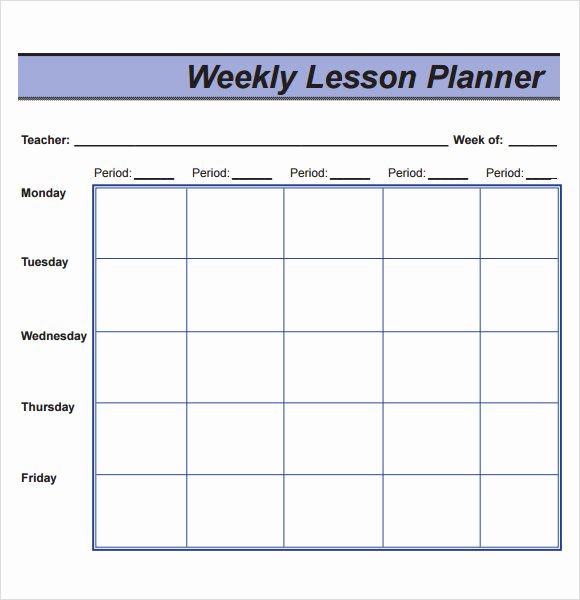 Weekly Lesson Plan Template Free Elegant Free 8 Sample Lesson Plans In Pdf