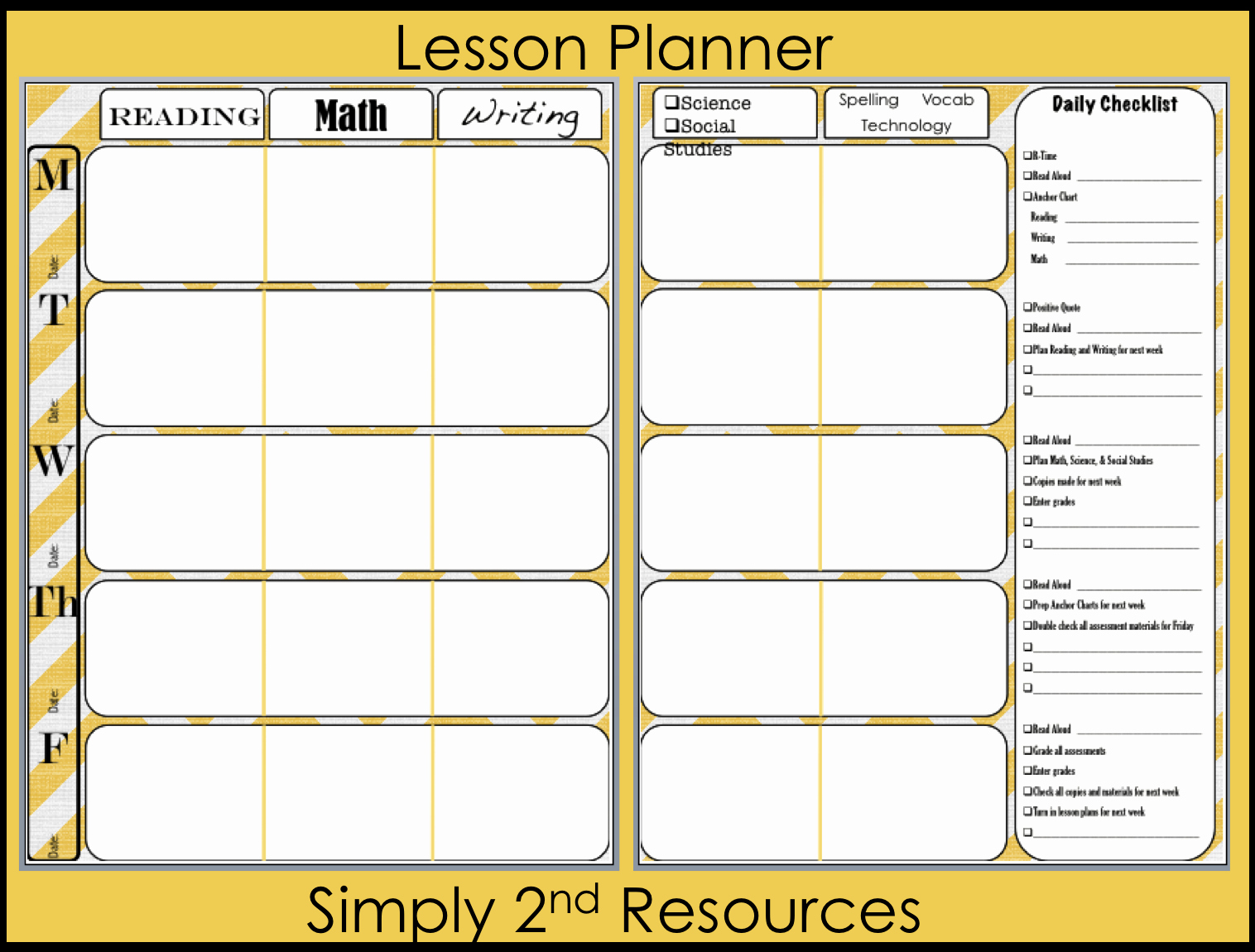 Weekly Lesson Plan Template Free Inspirational Simply 2nd Resources Lesson Plan Template so Excited to