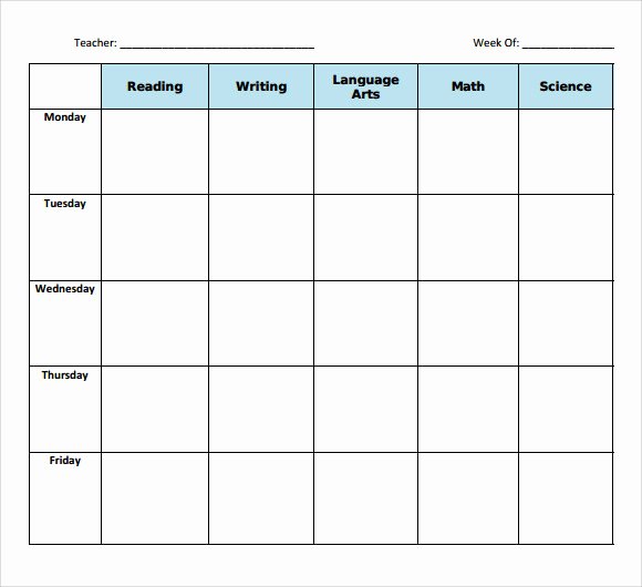 Weekly Lesson Planning Template Awesome 11 Sample Blank Lesson Plans