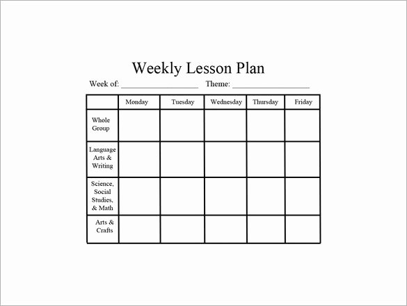 Weekly Lesson Planning Template Fresh Weekly Lesson Plan Template 10 Free Word Excel Pdf